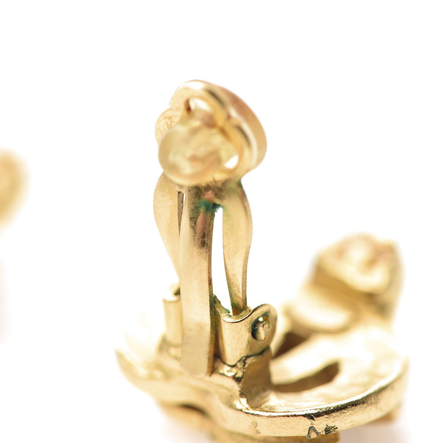 CC Heart Clip On Earrings Gold