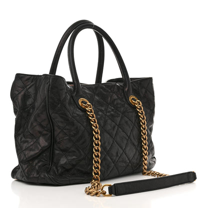 Chanel Glazed Caviar Quilted Small Shiva Tote Black 3 of 11