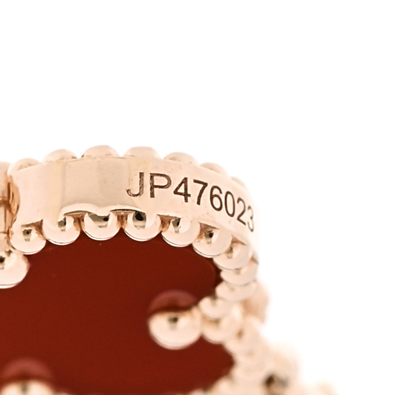Van Cleef & Arpels 18K Rose Gold Carnelian 5 Motifs Guilloche Vintage Alhambra Bracelet 5 of 6