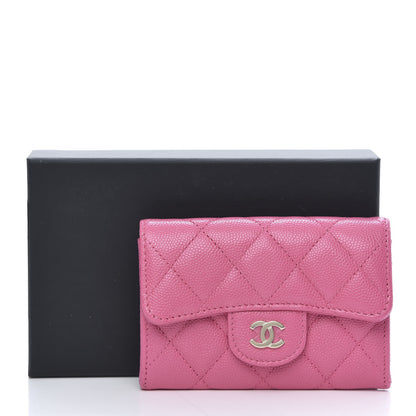 Chanel Caviar Quilted Flap Card Holder Wallet Pink 9 of 9