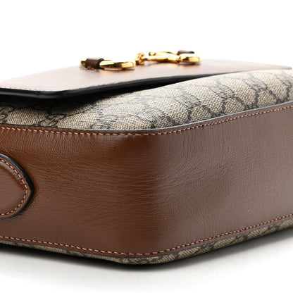 Gucci GG Supreme Monogram Small Horsebit 1955 Shoulder Bag Beige Brown Sugar 8 of 9