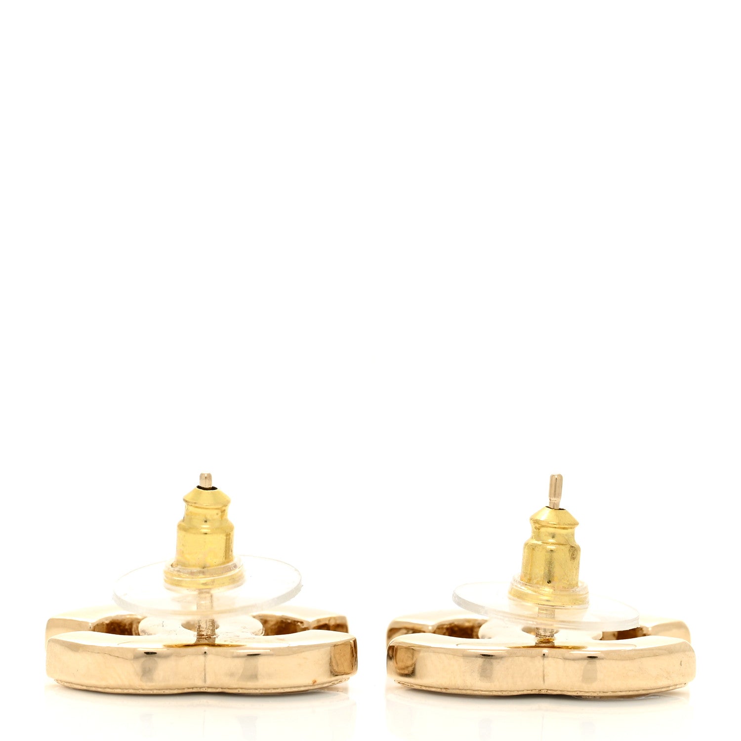Chanel Metal Enamel CC Earrings Black Gold 3 of 4
