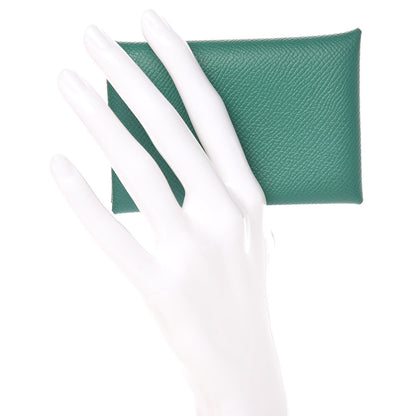 Hermes Epsom Calvi Card Case Vert Vertigo 2 of 8