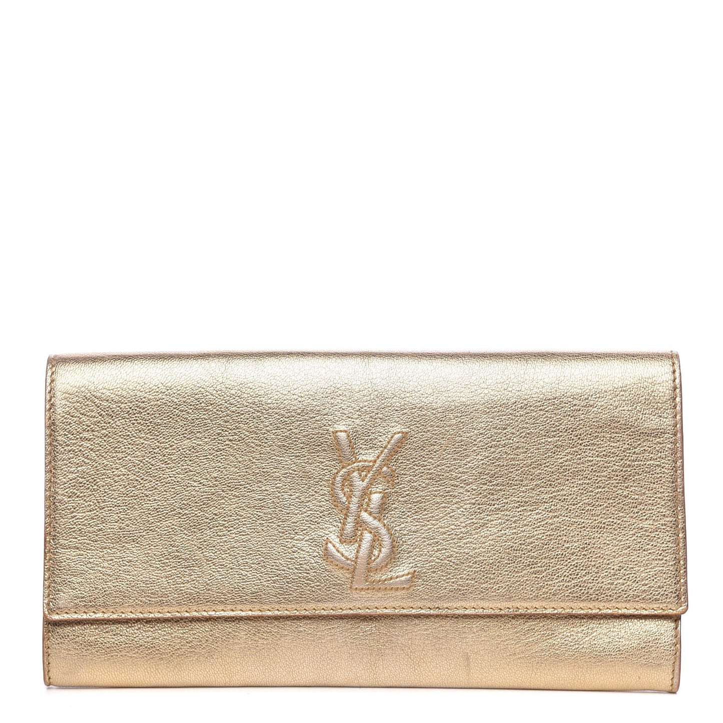 Metallic Goatskin Small Belle De Jour Clutch Gold