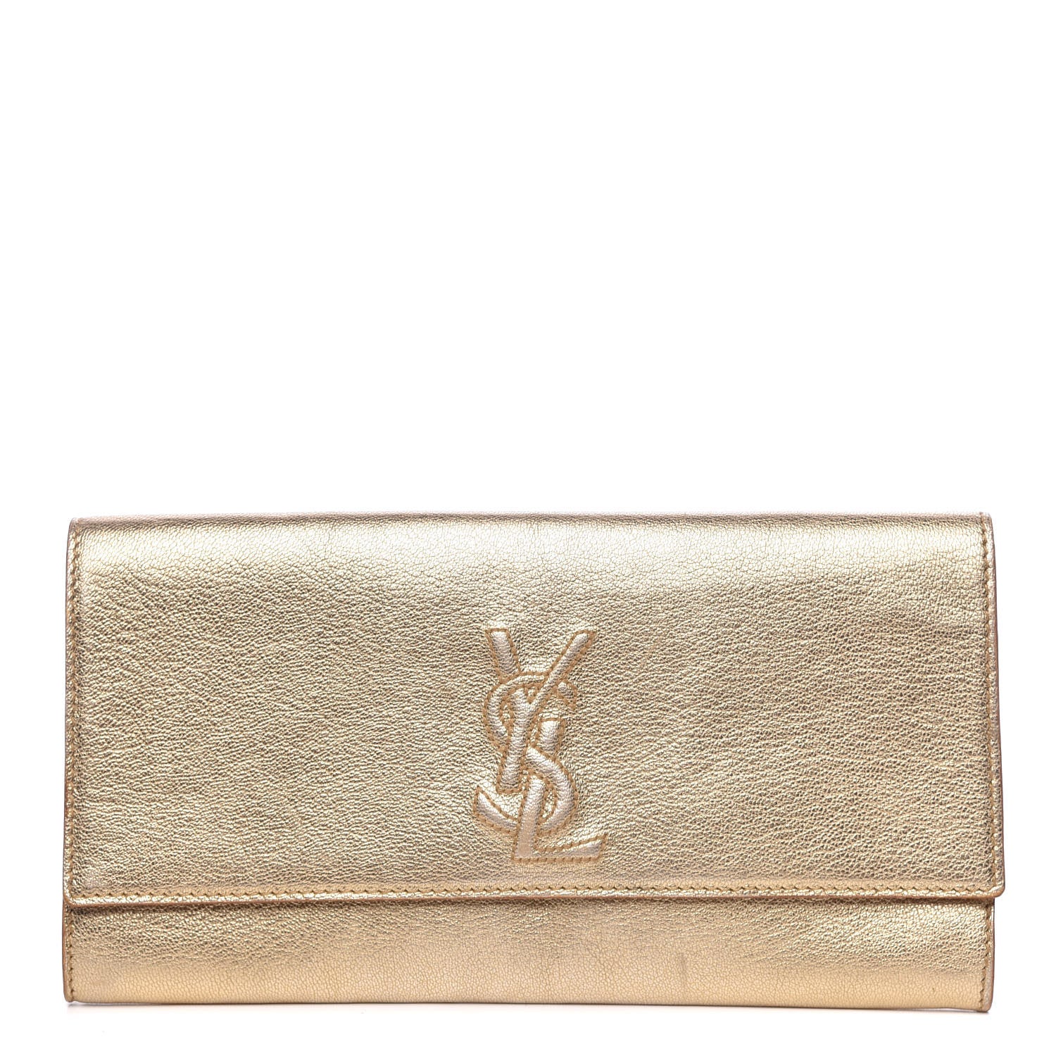 Saint Laurent Metallic Goatskin Small Belle De Jour Clutch Gold 1 of 15