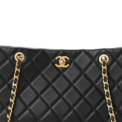 Chanel Caviar Quilted Sweet Classic Shopping Tote Black 7 of 9