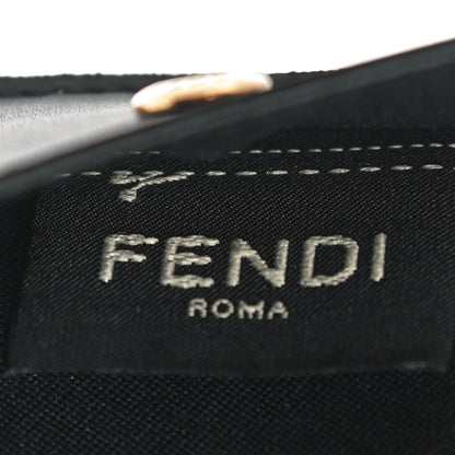 Fendi Vitello King Tamponato Logo Embossed Fold Over Card Holder Wallet Black 8 of 11