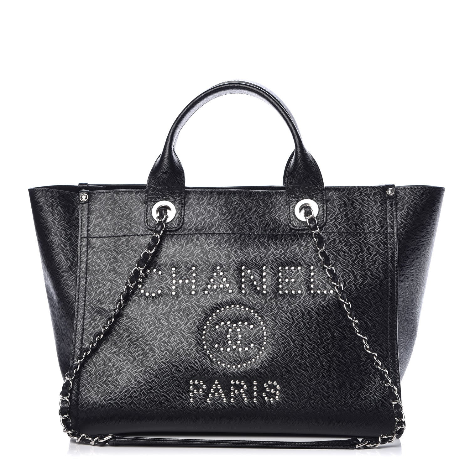 Chanel Caviar Small Studded Deauville Tote Black 1 of 10