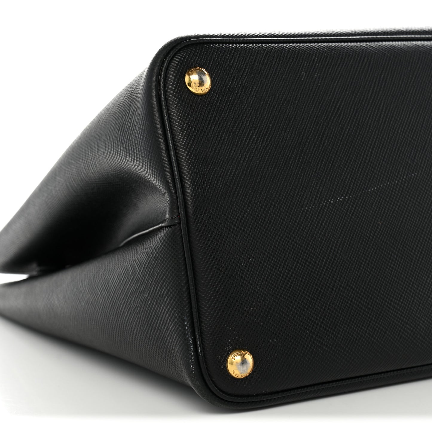 Saffiano Cuir Large Double Bag Black Fuoco