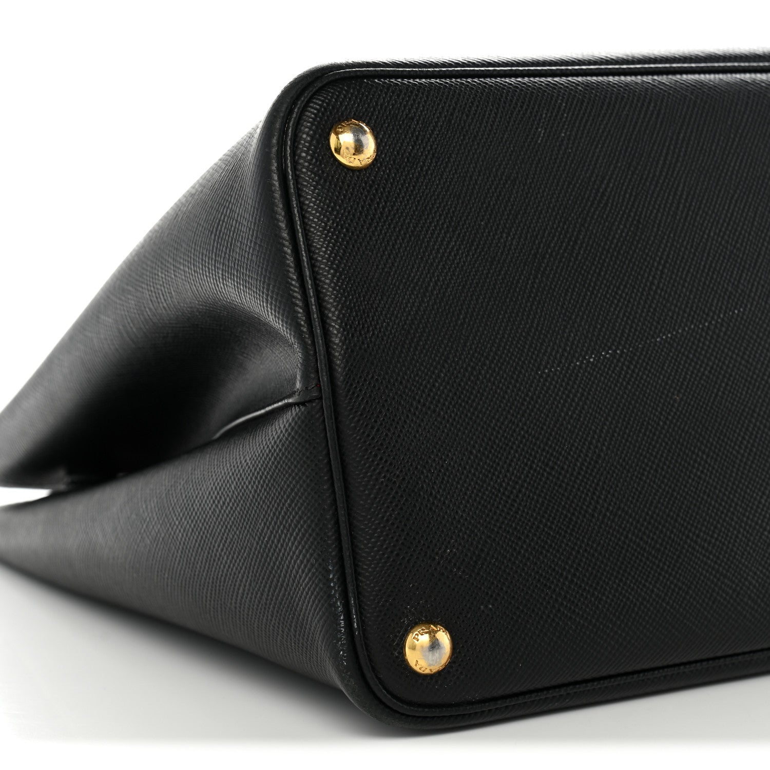 Prada Saffiano Cuir Large Double Bag Black Fuoco 8 of 14