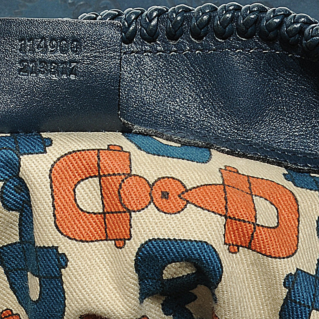 Guccissima Large Horsebit Chain Hobo Blue