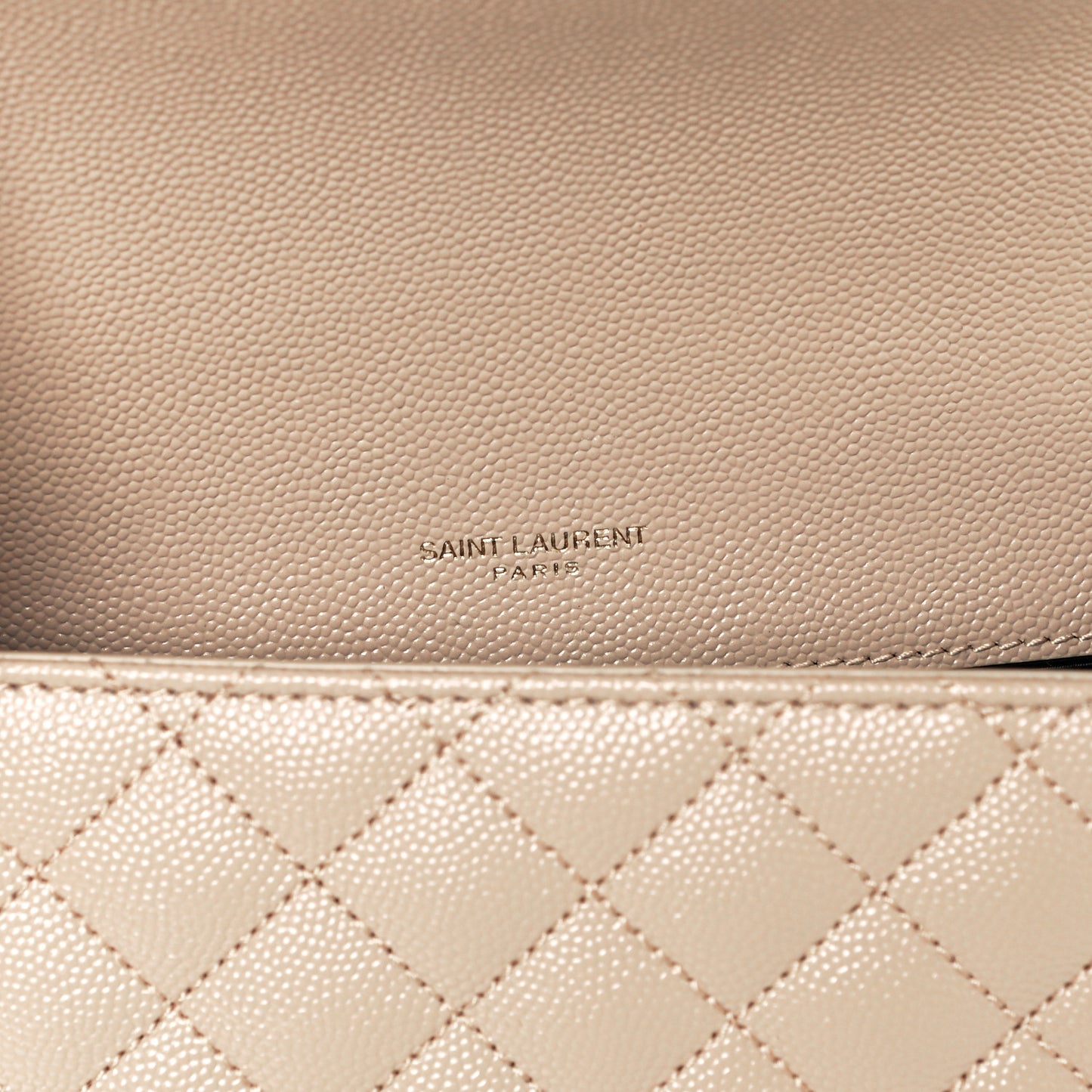 Grain De Poudre Textured Mixed Matelasse Medium Triquilt Monogram Satchel Dark Beige