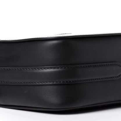 Fendi Glazed Fabric Vitello Century FF 1974 Stamp Patch Camera Case Mogano Panna Black 9 of 11