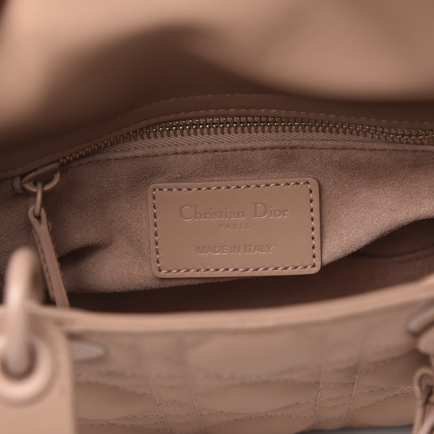 Christian Dior Ultra Matte Calfskin Cannage Mini Lady Dior Light Beige 6 of 10