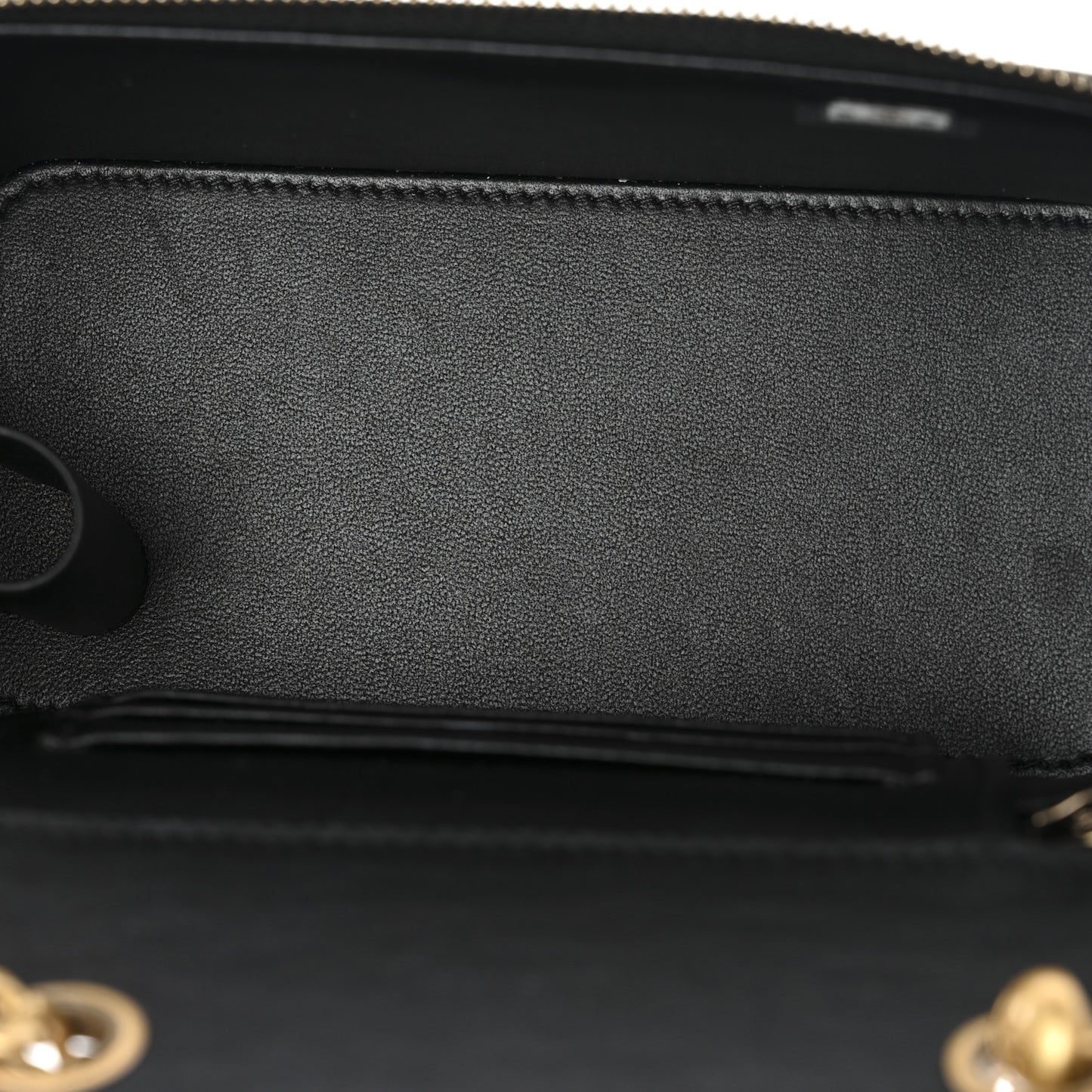 Lambskin Quilted Small Pillow Crush Vanity Case With Chain Black