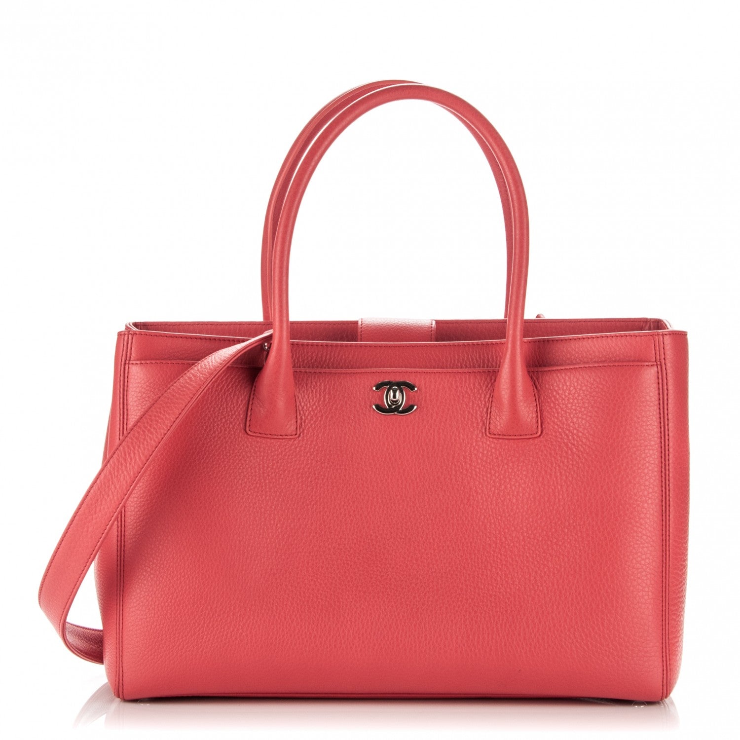 Chanel Calfskin Cerf Executive Shopper Tote Coral 1 of 7