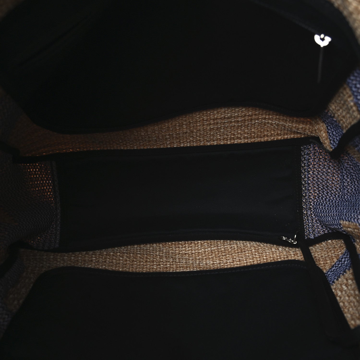 Chanel Woven Straw Raffia Logo Tote Blue Beige 5 of 12