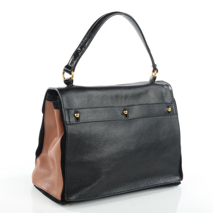 Saint Laurent Calfskin Patent Medium Muse Two Black Camel 3 of 7
