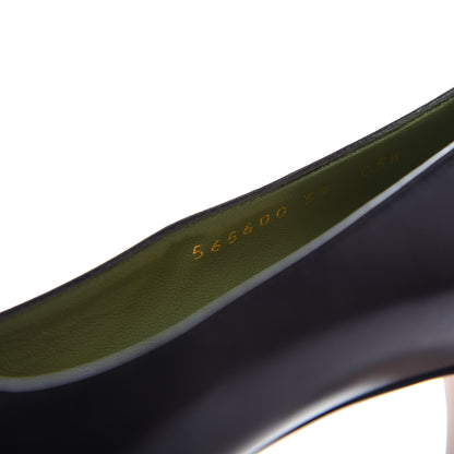 Gucci Malaga Kid Half Moon GG Square Toe Pumps 39 Black 10 of 11
