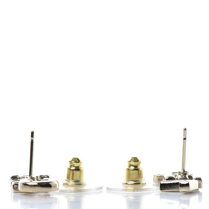 Chanel Crystal Pearl Signature Stud Earrings Gold 3 of 4