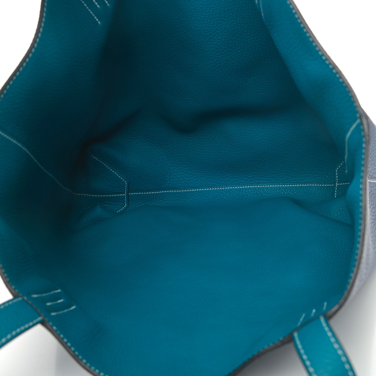 Hermes Taurillon Clemence Double Sens 45 Reversible Tote Bleu Izmir Bleu Saphir 6 of 9