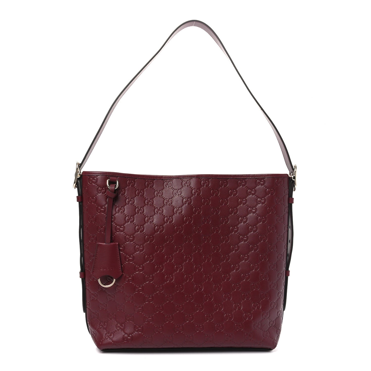 Gucci GG Calfskin Embossed Emblem Medium Shoulder Bag Rose Ancora 1 of 10