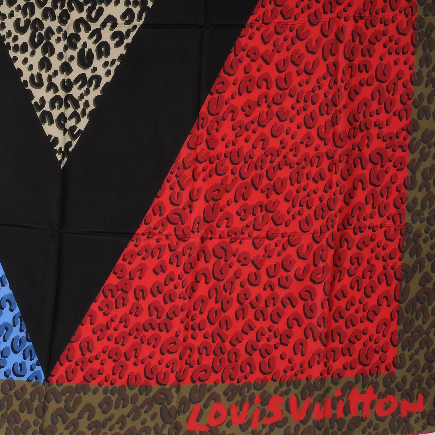 Louis Vuitton Leopard V Giant Square Stole Scarf Kaki 1 of 5