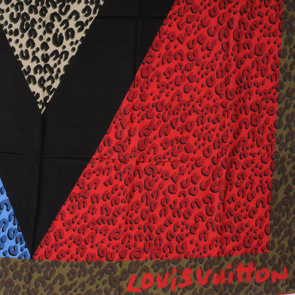 Louis Vuitton Leopard V Giant Square Stole Scarf Kaki 1 of 5