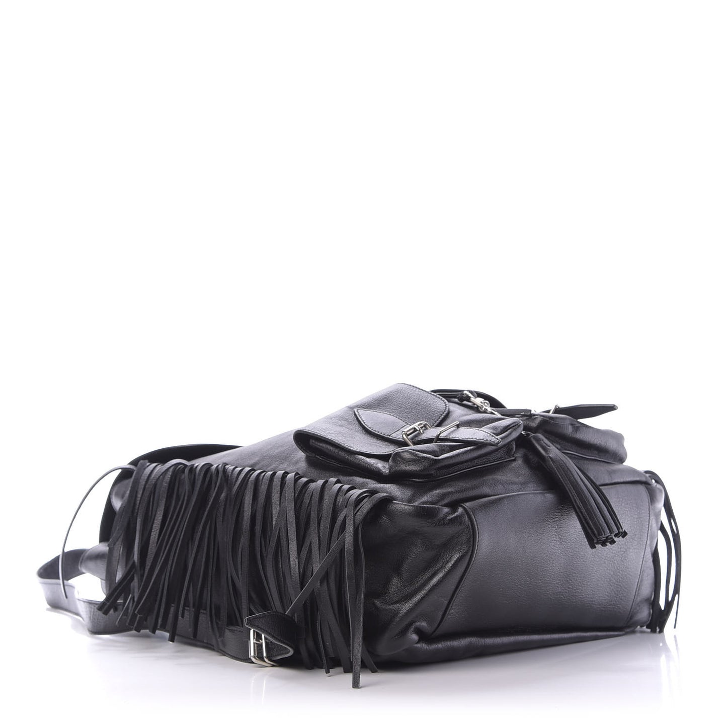 Calfskin Fringe Festival Backpack Black