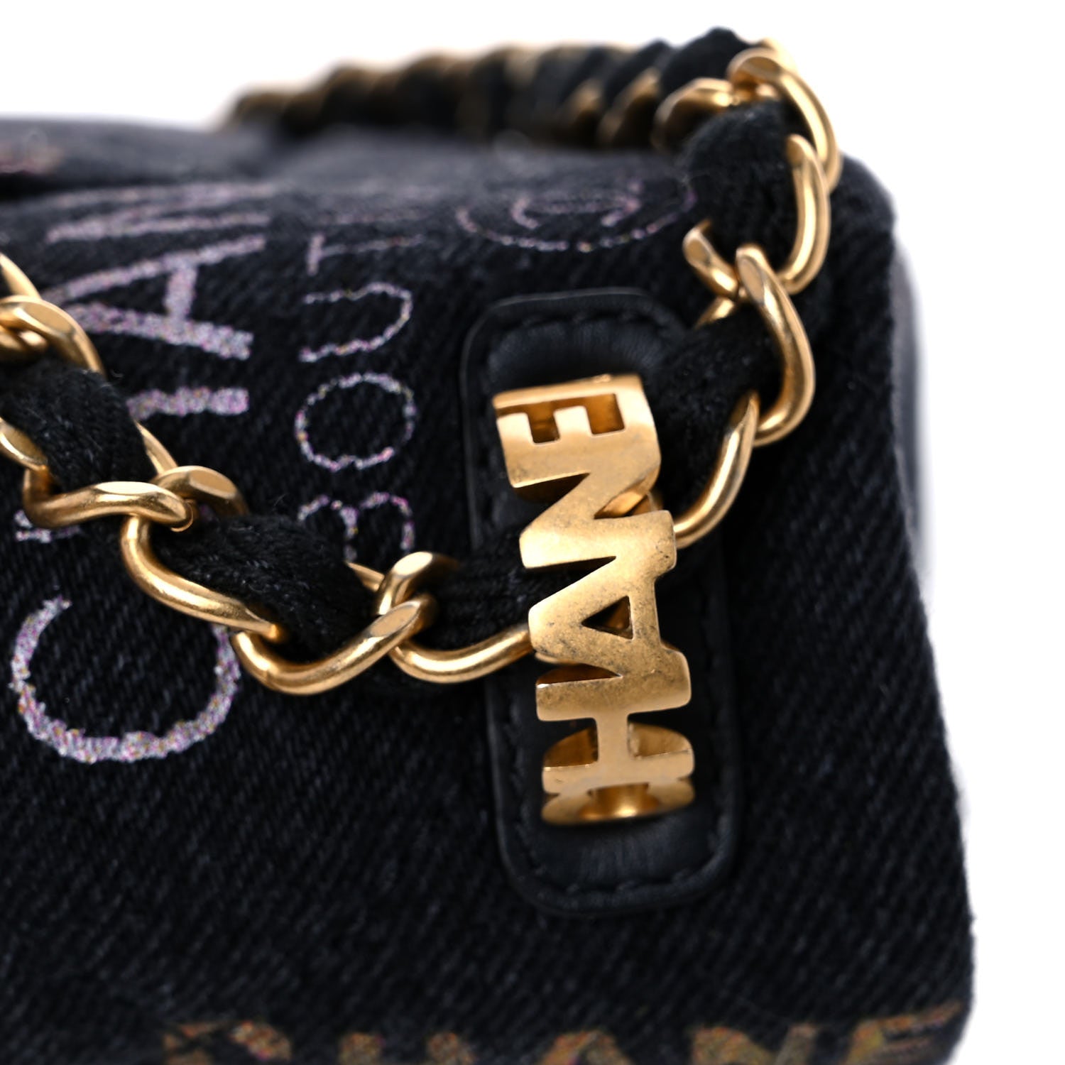 Chanel Denim Quilted Denim Mood Large Flap Black Multicolor 11 of 13