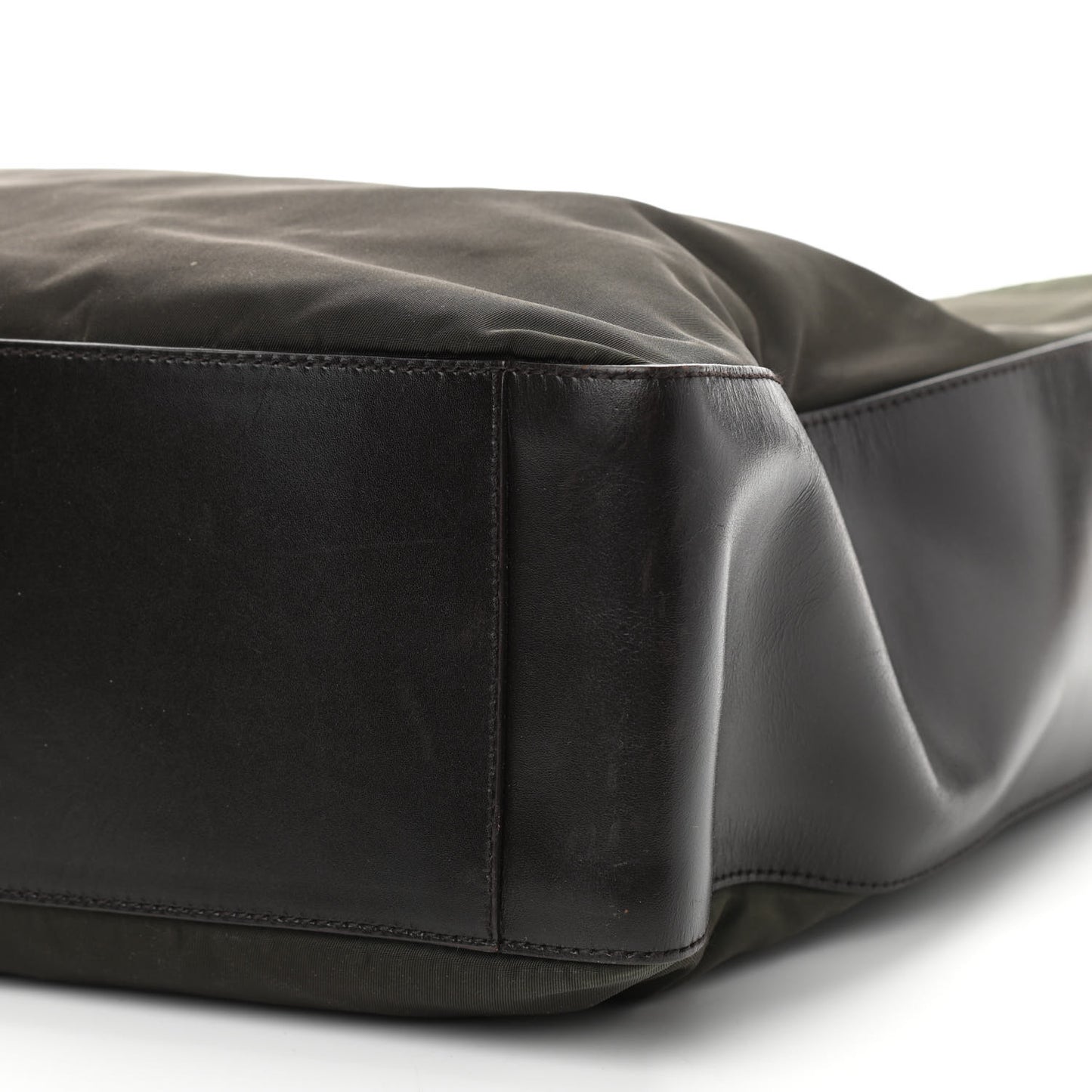 Tessuto Nylon Soft Calfskin Shopping Tote Ebano