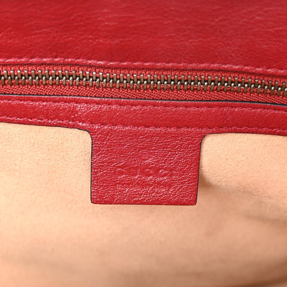Gucci Vintage Effect Calfskin Matelasse Diagonal Large Torchon GG Marmont Shoulder Bag Black Romantic Cherry 6 of 10