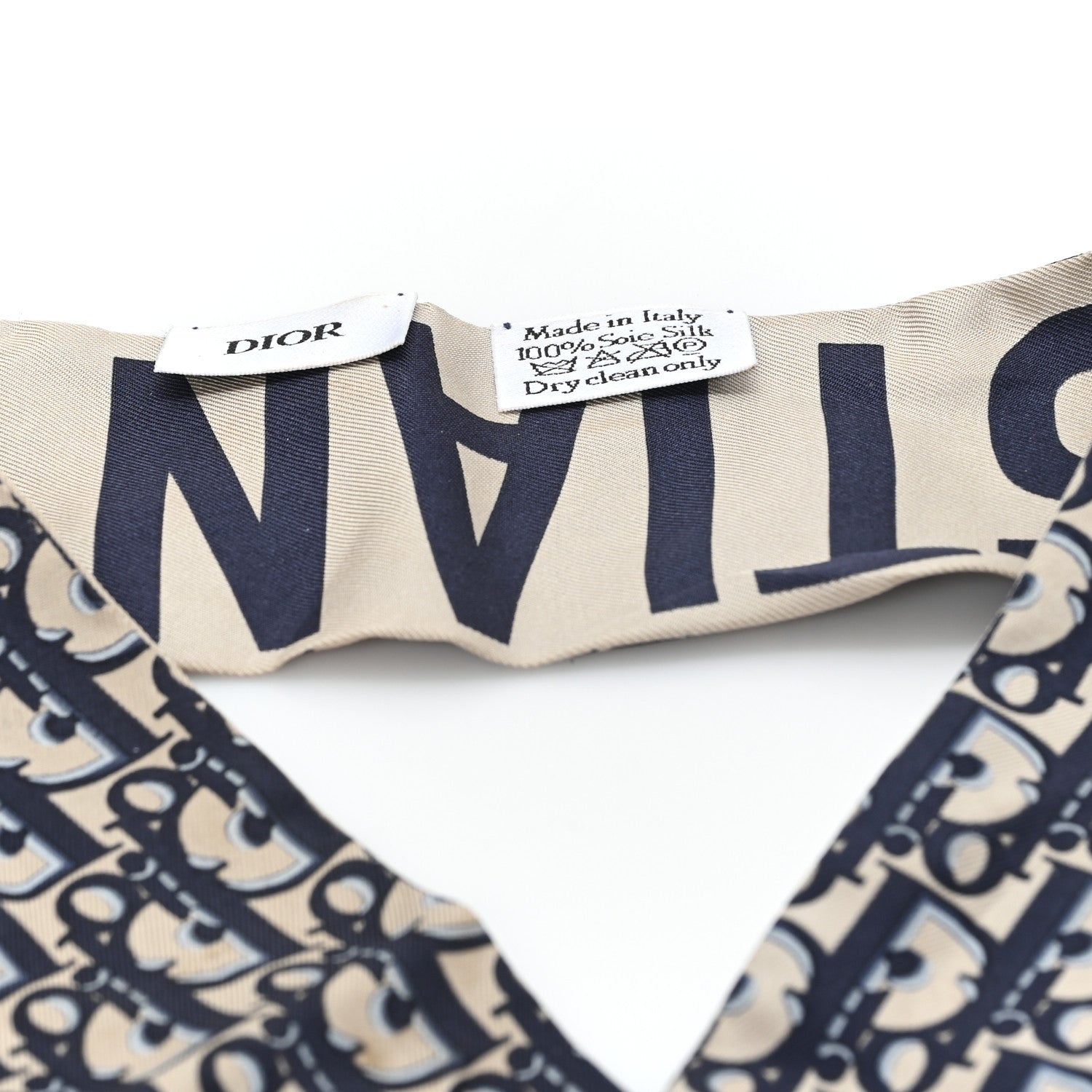 Christian Dior Silk Oblique Mitzah Scarf Bleu Marine Bleu Marine