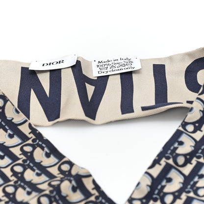 Christian Dior Silk Oblique Mitzah Scarf Bleu Marine Bleu Marine 3 of 4