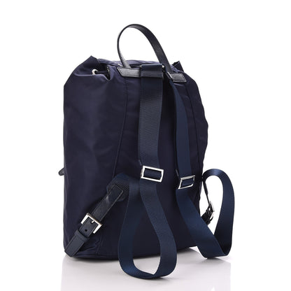 Prada Nylon Vela Saffiano Medium Cinch Backpack Baltico 3 of 7