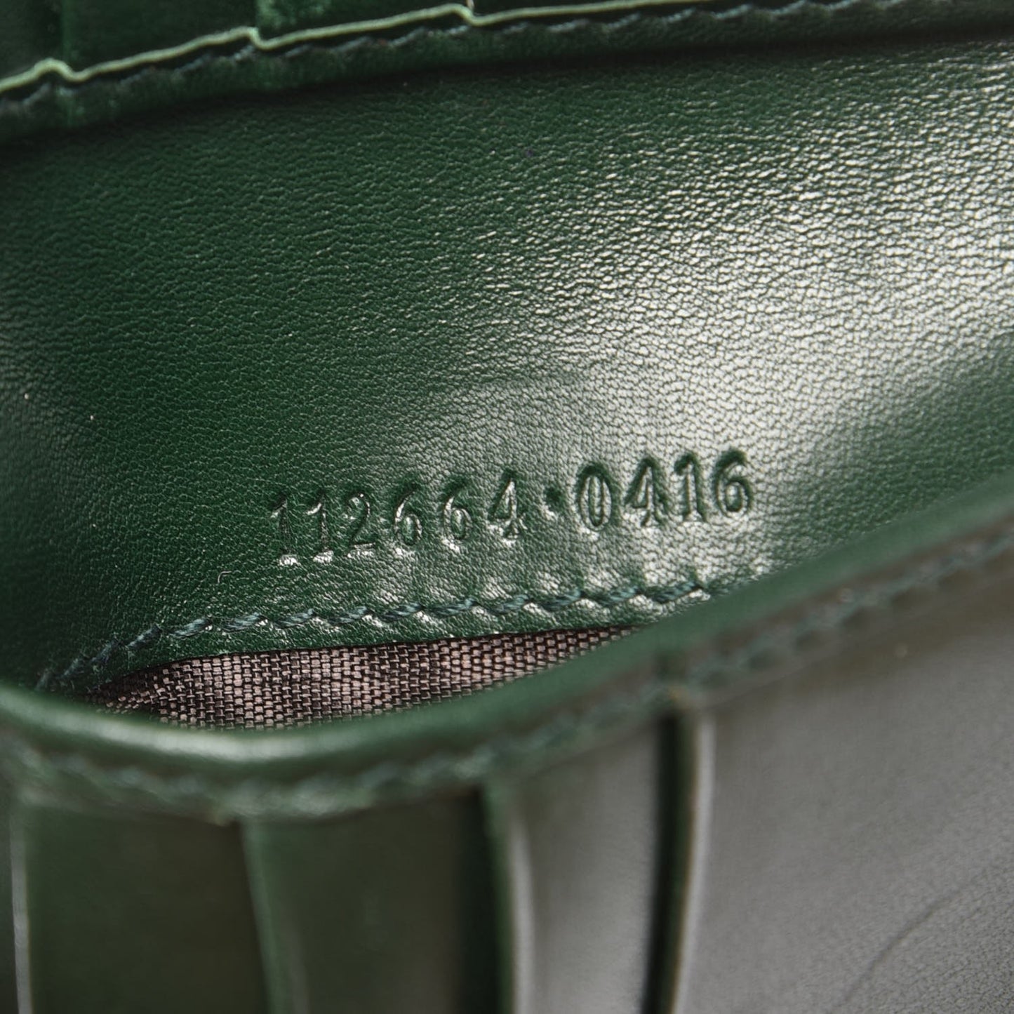 Crocodile Metal Bar French Flap Wallet Green