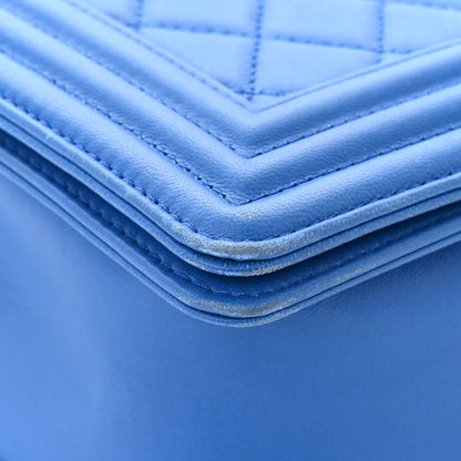 Chanel Lambskin Quilted New Medium Boy Flap Blue 11 of 12