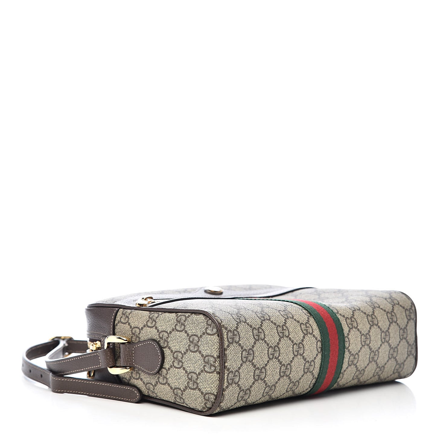 GG Supreme Monogram Web Small Ophidia Shoulder Bag Brown