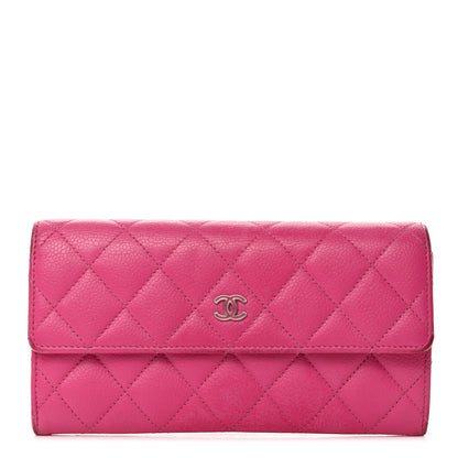 Chanel Caviar Quilted Large Gusset Flap Wallet Pink 1 of 12