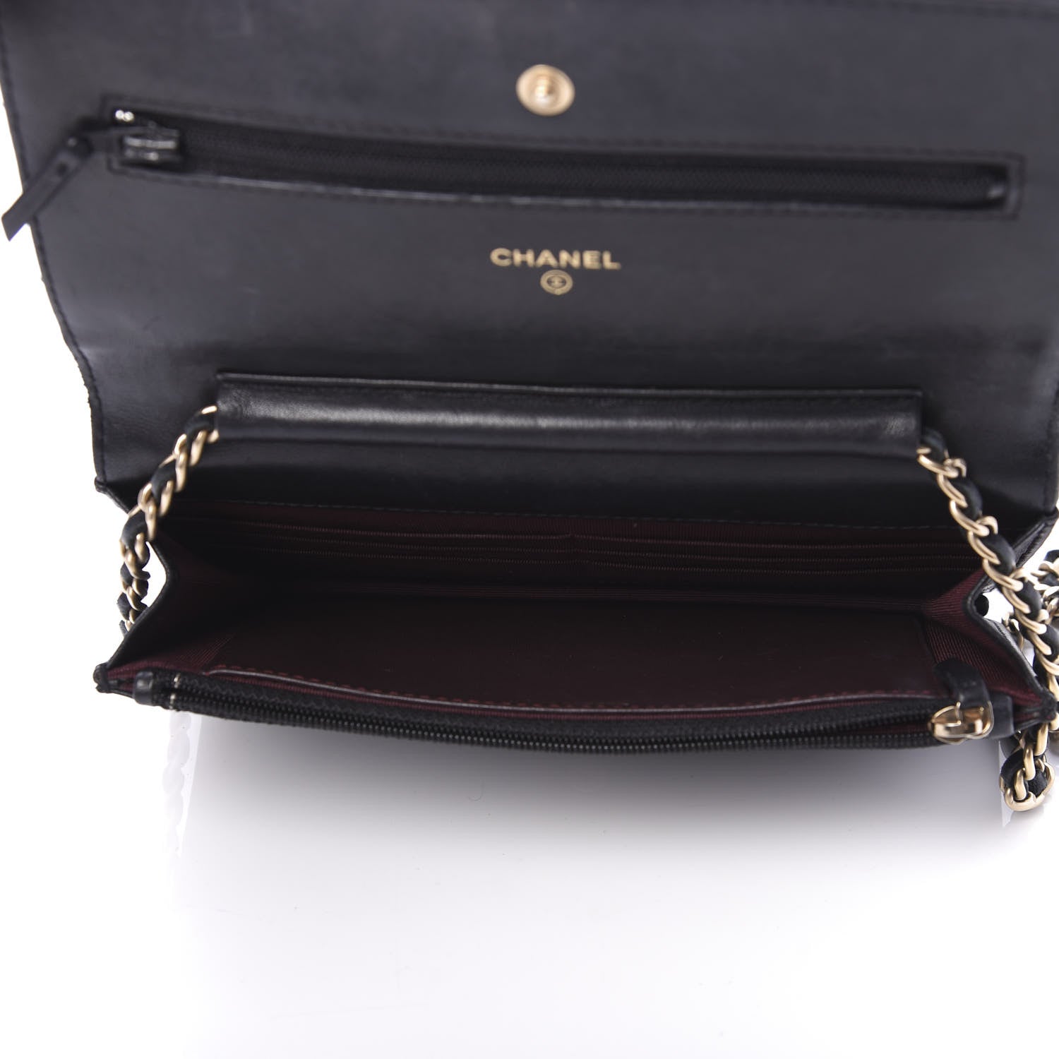 Chanel Lambskin Quilted Wallet On Chain WOC Black 5 of 10