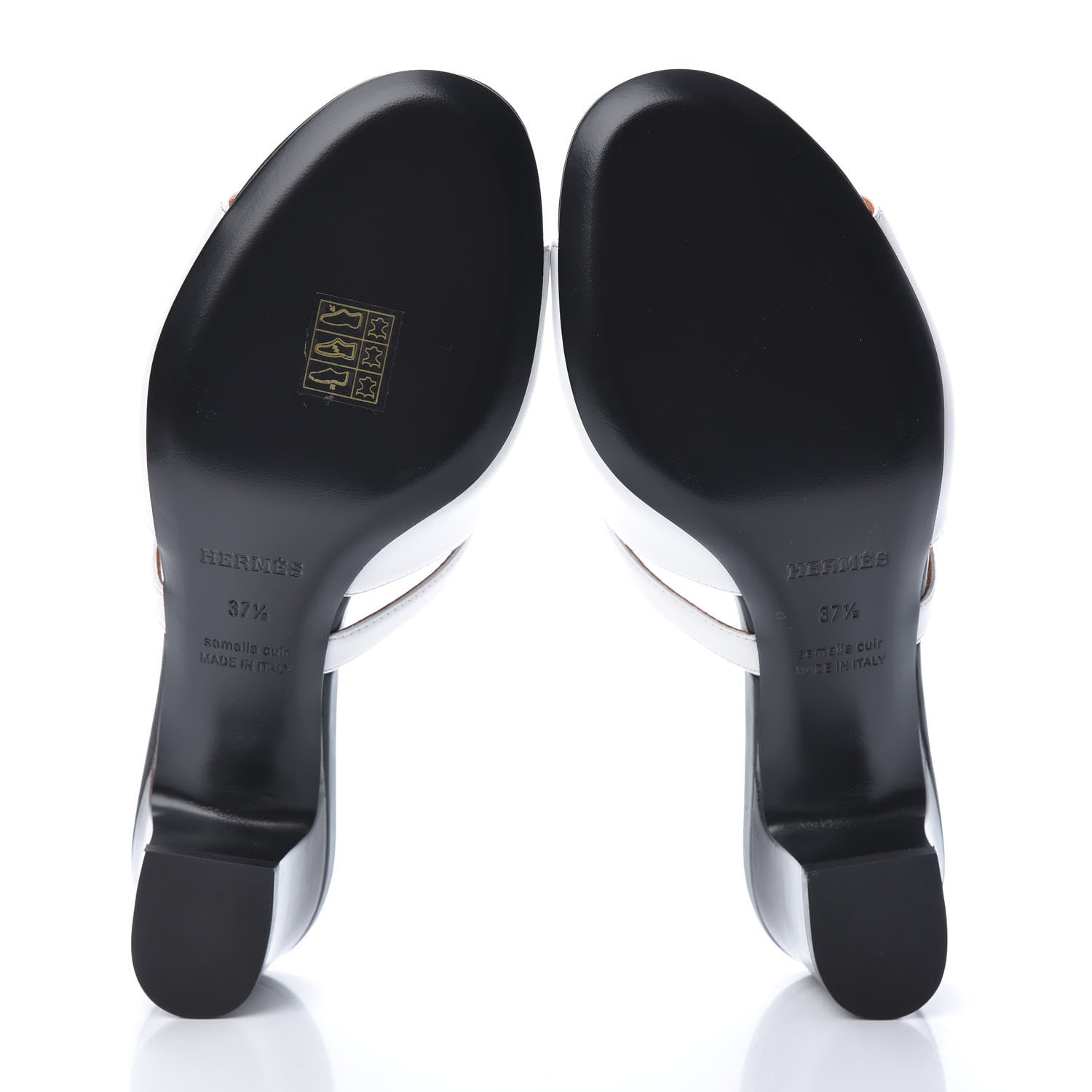 Hermes Goatskin Candy Sandals 37.5 White 5 of 8