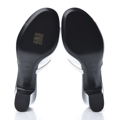 Hermes Goatskin Candy Sandals 37.5 White 5 of 8