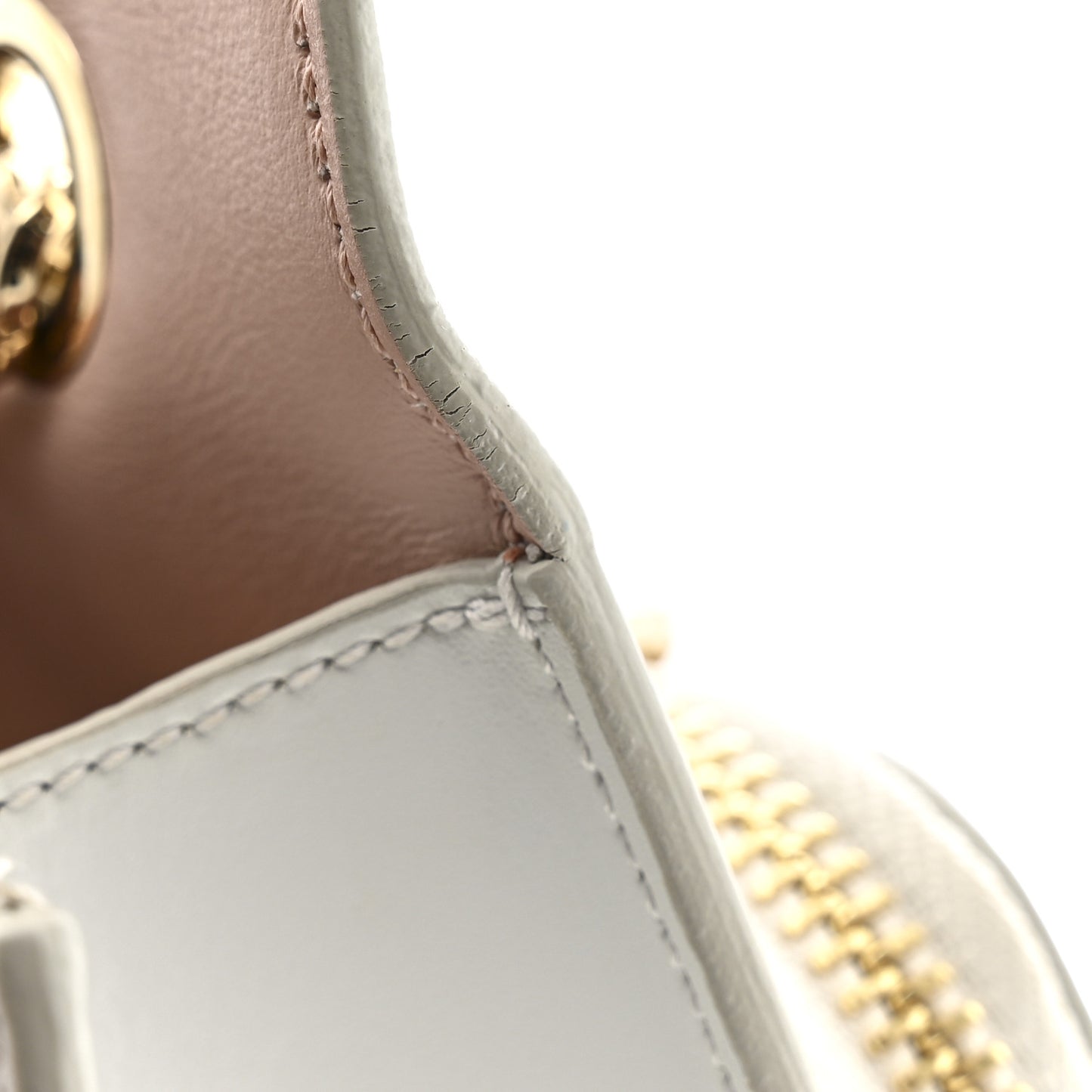 Smooth Calfskin Vara Bow Chain Flap Crossbody White