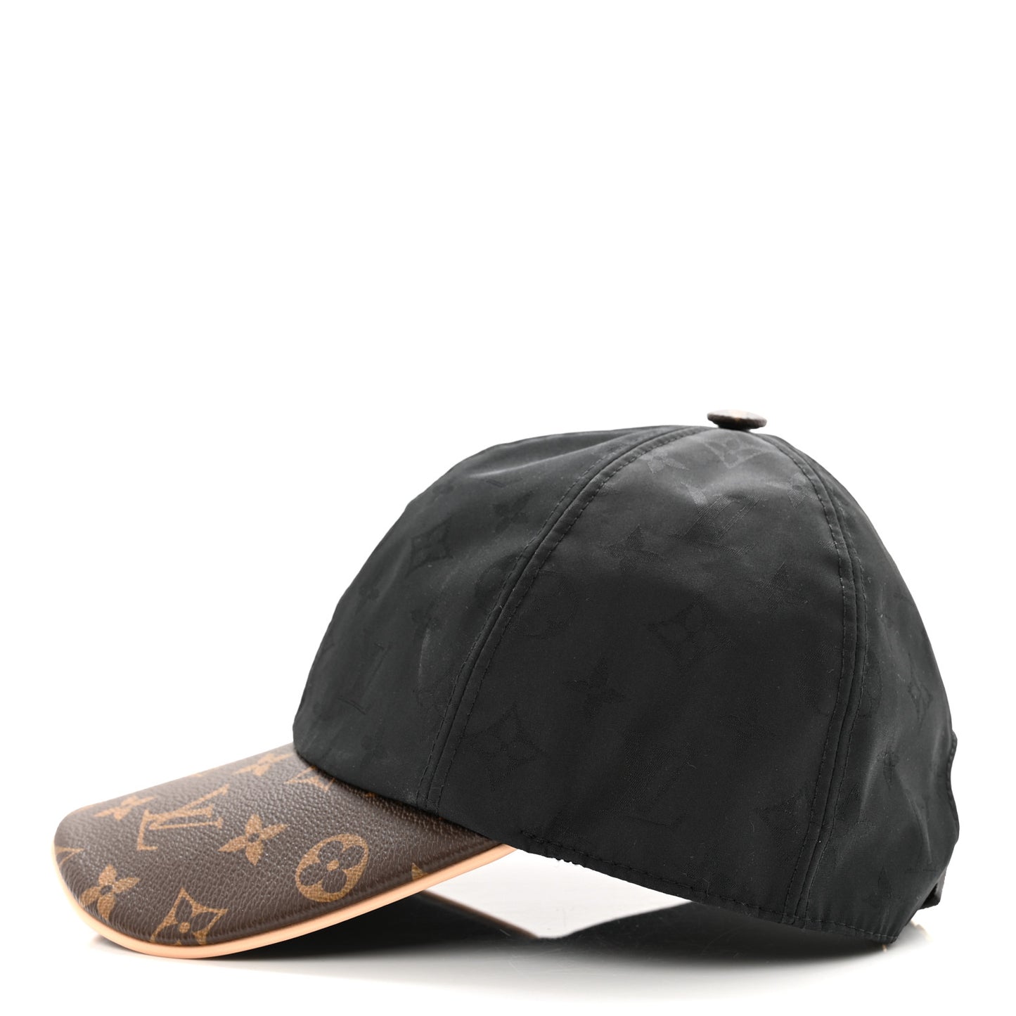 Polyester Silk Monogram LV Get Ready Cap M Black