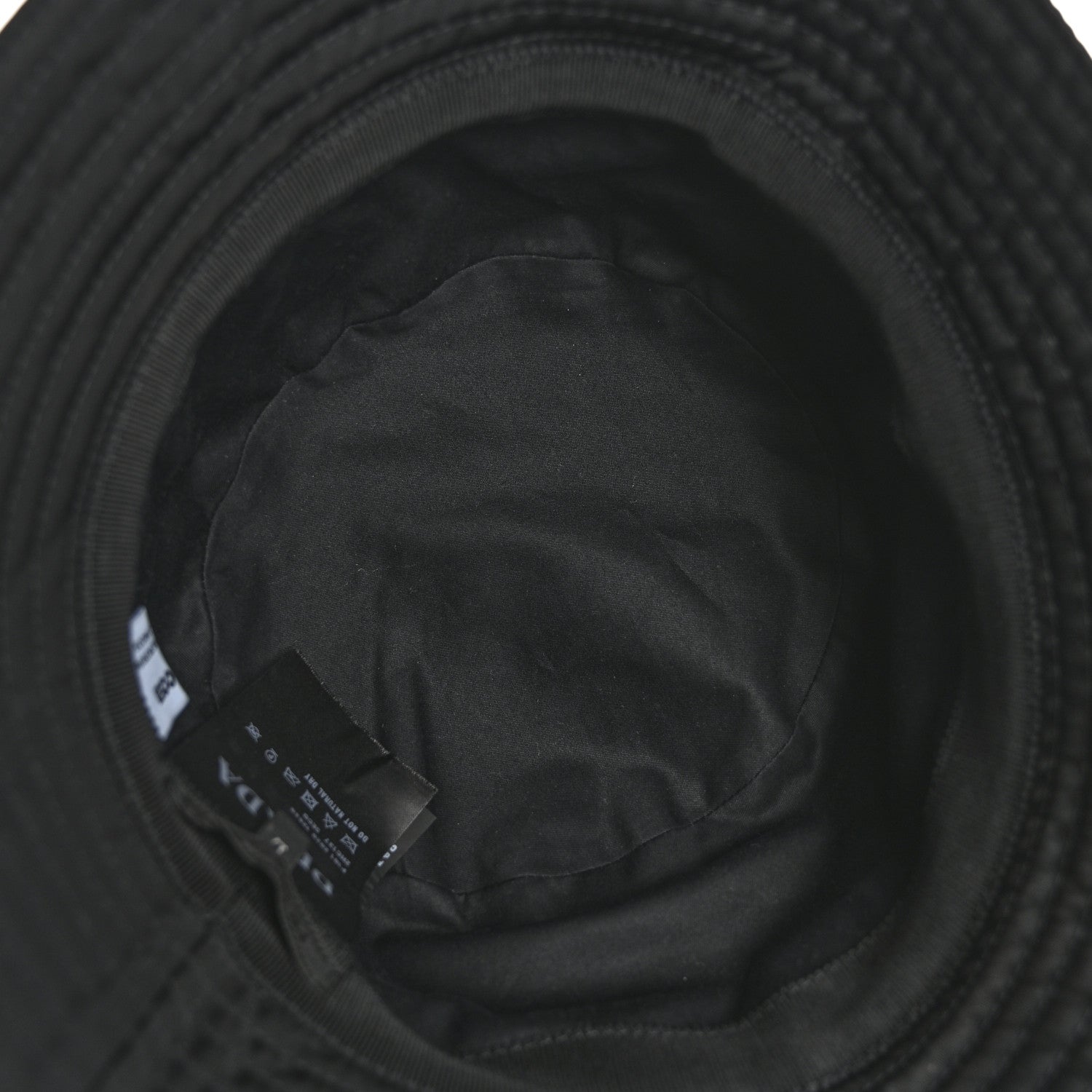 Prada Re-Nylon Rubber Logo Mens Bucket Hat L Black 7 of 8
