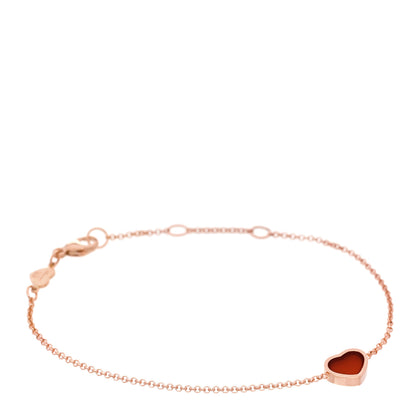 Chopard 18K Rose Gold Carnelian My Happy Hearts Bracelet 1 of 5