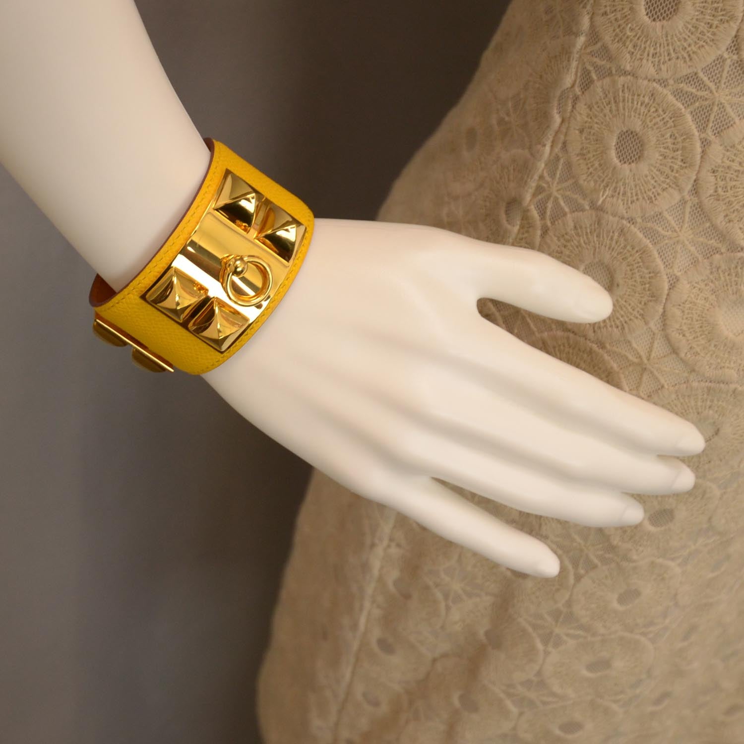 Hermes Courchevel Collier de Chien CDC Bracelet Jaune 7 of 8