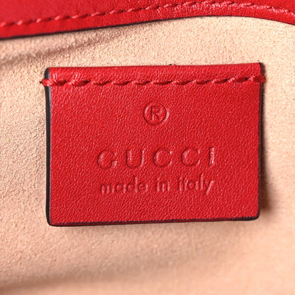 Gucci Calfskin Matelasse Super Mini GG Marmont Shoulder Bag Hibiscus Red 5 of 9