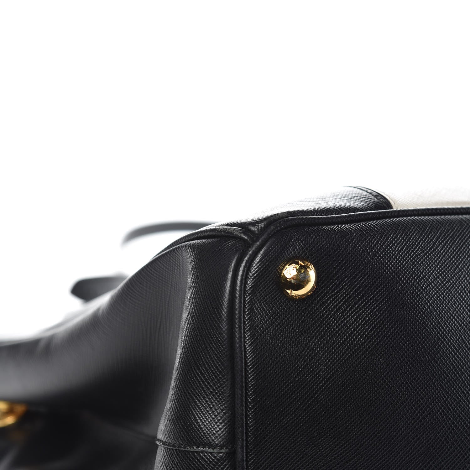 Prada Saffiano Lux Colorblock Medium Galleria Double Zip Tote Black Talco 11 of 16