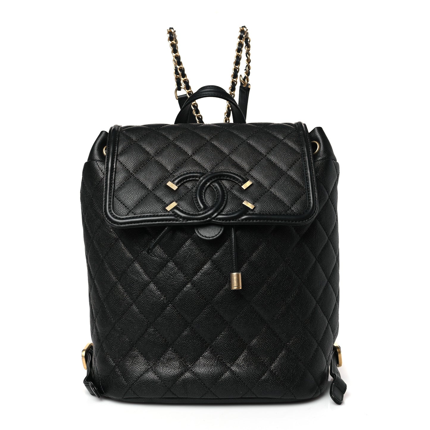 Caviar Quilted Filigree Backpack Black
